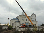 Освящение и установка креста и купола на Спасский храм с. Ближняя Полубянка