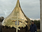 Освящение и установка креста и купола на Спасский храм с. Ближняя Полубянка
