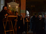 Накануне Недели 2-й по Пасхе, праздника Антипасха, Преосвященнейший епископ Андрей молился за Всенощным бдением