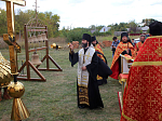 Архипастырь совершил чин освящения крестов  для строящегося Успенского храма