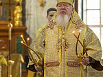 Глава Воронежской митрополии возглавил воскресное богослужение в Благовещенском кафедральном соборе