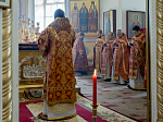 Преосвященнейший епископ Дионисий совершил Литургию в Петропавловском храме села Репьевка
