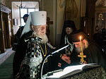 Епископ Россошанский и Острогожский Андрей молился за пострижением в схиму клирика Воронежской епархии