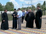 Архипастырь посетил строящийся храм преподобного Сергия Радонежского