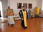 В благочиние прибыла икона святого Александра Невского с частицей мощей