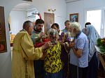 Божественная литургия во временном храме в честь Всемилостивого Спаса при строящемся духовно-просветительском  центре