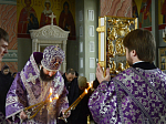 В понедельник 3-й седмицы Великого поста Преосвященнейший епископ Андрей совершил Литургию Преждеосвященных Даров