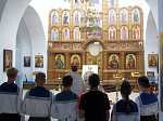 Молебен перед отправлением во Всероссийский лагерь «Орленок»