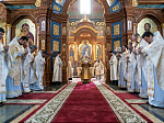 Глава Воронежской митрополии с собором духовенства совершил Божественную литургию в Благовещенском кафедральном соборе