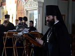 Во вторник первой седмицы Великого поста Преосвященнейший епископ Андрей молился за уставным богослужением