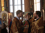Богослужение в канун престольного праздника Александро-Невского храма-колокольни