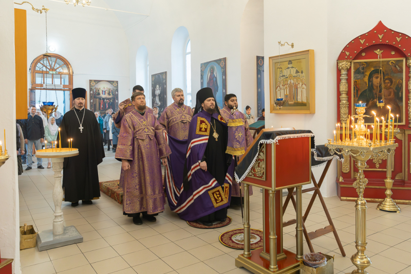 В Неделю вторую Великого поста Преосвященнейший епископ Дионисий совершил Литургию в Покровском храме с. Шапошниковка