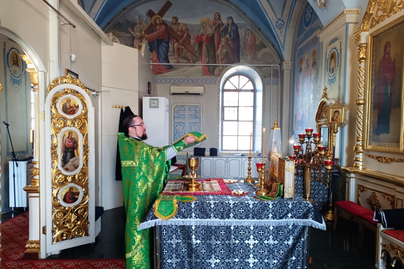 В праздник Входа Господня во Иерусалим в Свято-Тихоновском соборном храме города Острогожска совершено торжественное богослужение