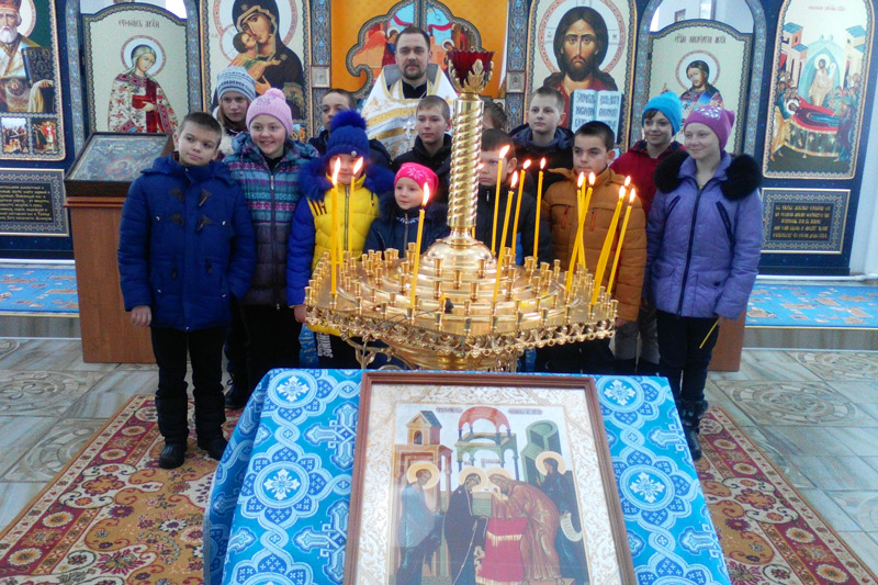 Богослужение в праздник Сретения Господня в Зайцевке