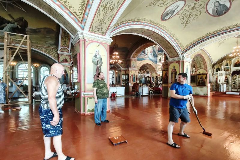 В Михайло-Архангельском храме города Острогожска прошли работы по благоустройству