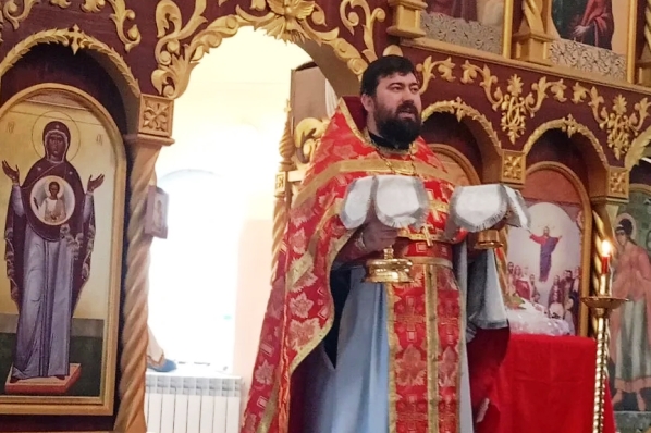 Праздниная литургия  в храме Вознесения Господня на хуторе Витебск