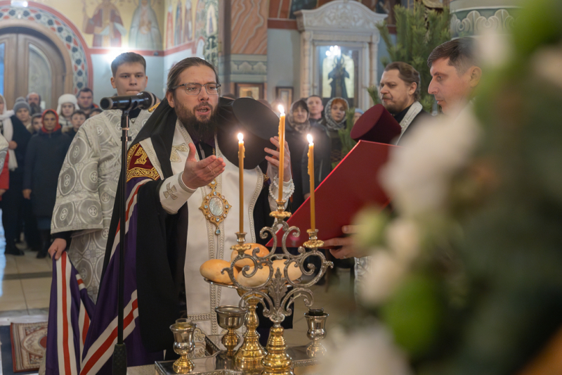 В канун Рождества Христова епископ Россошанский и Острогожский Дионисий возглавил служение всенощного бдения в Свято-Ильинском кафедральном соборе г. Россоши
