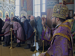 В Неделю Торжества Православия Правящий Архиерей совершил Божественную литургию в Свято-Ильинском кафедральном соборе города Россошь