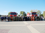 В Петропавловке состоялась торжественная церемония вручения ключей от двух новых пожарный автоцистерн пожарно-спасательной части № 50