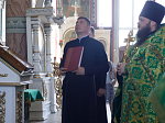 Епископ Россошанский и Острогожский Дионисий возглавил служение Божественной литургии в Свято-Ильинском кафедральном соборе города Россоши