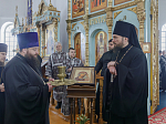 В среду второй седмицы Великого поста епископ Дионисий совершил Литургию Преждеосвященных Даров и диаконскую хиротонию в Казанском храме поселка Каменка