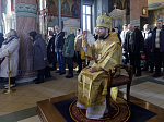 В Прощеное воскресенье Правящий Архиерей совершил Божественную литургию в Свято-Ильинском кафедральном соборе города Россошь