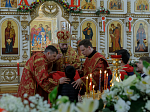 Епископ Россошанский и Острогожский Дионисий совершил венчальную Литургию в храме святителя Митрофана, первого епископа Воронежского, села Верхний Мамон