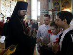 В праздник Светлого Христова Воскресения Преосвященнейший епископ Дионисий совершил Пасхальную великую вечерню в Свято-Ильинском кафедральном соборе г. Россоши