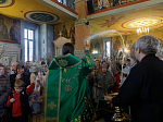 В канун праздника Входа Господня в Иерусалим Архипастырь совершил всенощное бдение в Свято-Ильинском кафедральном соборе города Россоши