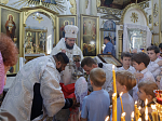 В праздник Преображения Господня Правящий Архиерей совершил Божественную литургию в храме Преображения Господня города Острогожска