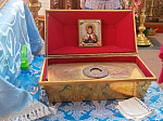 В храм Преображения Господня привезли ковчег с частицей мощей святителя Митрофана Воронежского