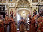 Епископ Россошанский и Острогожский Дионисий возглавил Божественную литургию в храме Архистратига Божия Михаила города Острогожска