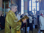 В Прощеное воскресенье Правящий Архиерей совершил Божественную литургию в Свято-Ильинском кафедральном соборе города Россошь