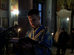В канун праздника Сретения Господня Архипастырь совершил всенощное бдение в Свято-Ильинском кафедральном соборе города Россоши