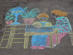 Участие Каменского детского садика «Теремок» в конкурсе рисунков на асфальте «Мамочка моя»