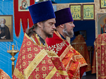 Епископ Дионисий возглавил Божественную литургию на территории Верхнемамонского казачьего кадетского корпуса с. Гороховка и совершил закладку камня в основание храма
