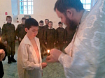 Воспитанник Верхнемамонского казачьего кадетского корпуса принял Таинство крещения