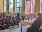 Правящий Архиерей провел встречу с учащимися и преподавательским составом Верхнемамонского Матвея Платова казачьего кадетского корпуса