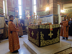 В преддверии престольного праздника Правящий Архиерей совершил всенощное бдение в Свято-Ильинском кафедральном соборе города Россоши