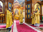 Торжественное соборное богослужение в праздник Собора Воронежских святых было совершено в Благовещенском кафедральном соборе города Воронежа