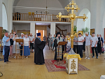 Архипастырь освятил крест для купола храма во имя святителя Митрофана, первого епископа Воронежского, села Верхний Мамон