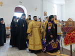 Епископ Россошанский и Острогожский Дионисий совершил Божественную литургию в Воскресенском соборе Белогорского епархиального мужского монастыря