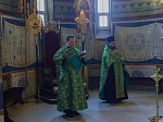 В канун праздника Входа Господня в Иерусалим Архипастырь совершил всенощное бдение в Свято-Ильинском кафедральном соборе города Россоши