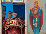Епископ Дионисий возглавил Божественную литургию на территории Верхнемамонского казачьего кадетского корпуса с. Гороховка и совершил закладку камня в основание храма