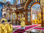 Торжественное соборное богослужение в праздник Собора Воронежских святых было совершено в Благовещенском кафедральном соборе города Воронежа