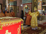 Глава Россошанской епархии возглавил служение Божественной литургии в Свято-Ильинском кафедральном соборе города Россоши