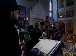В среду первой седмицы Великого поста епископ Дионисий совершил повечерие с чтением Великого канона прп. Андрея Критского в Костомаровском Спасском монастыре