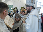 В праздник Собора Пресвятой Богородицы Преосвященнейший епископ Дионисий совершил Литургию в храме иконы Божией Матери «Казанская» города Павловска