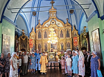 Участники казачьего крестного хода с иконой Божией Матери «Избавительница от бед» (Ташлинская) посетили село Солдатское Острогожского благочиния
