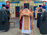Епископ Дионисий возглавил Божественную литургию на территории Верхнемамонского казачьего кадетского корпуса с. Гороховка и совершил закладку камня в основание храма